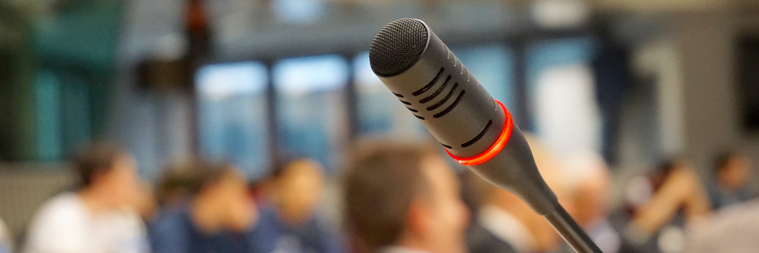 Podium microphone at an event