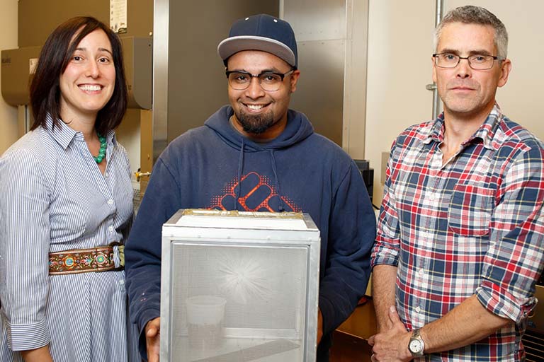 IU assistant professor Irene Garcia Newton, IU Ph.D. student Tamanash Bhattacharya, and IU professor Richard Hardy.