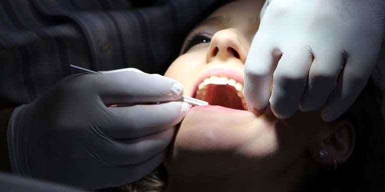 person having a dentist check up